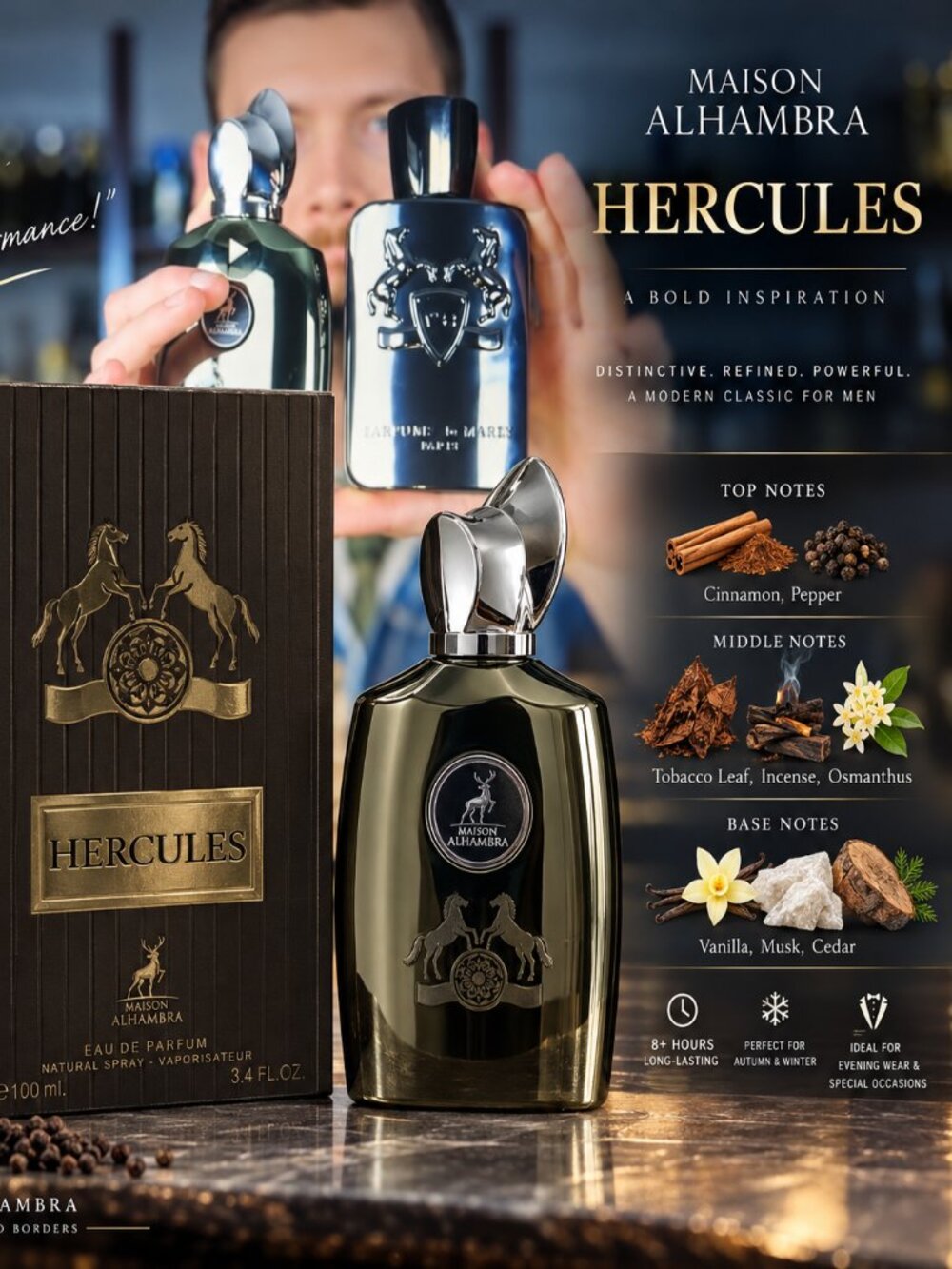 Maison Alhambra Hercules EDP for Men – 100 mL / 3.4 fl oz